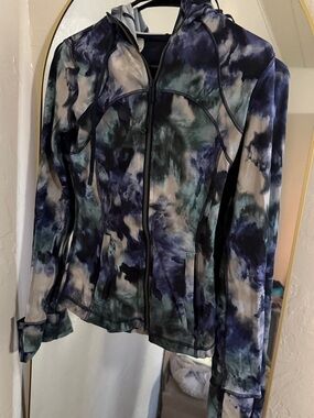lululemon athletica Tie-Dye Zip Hoodie in Blue, Green, White
